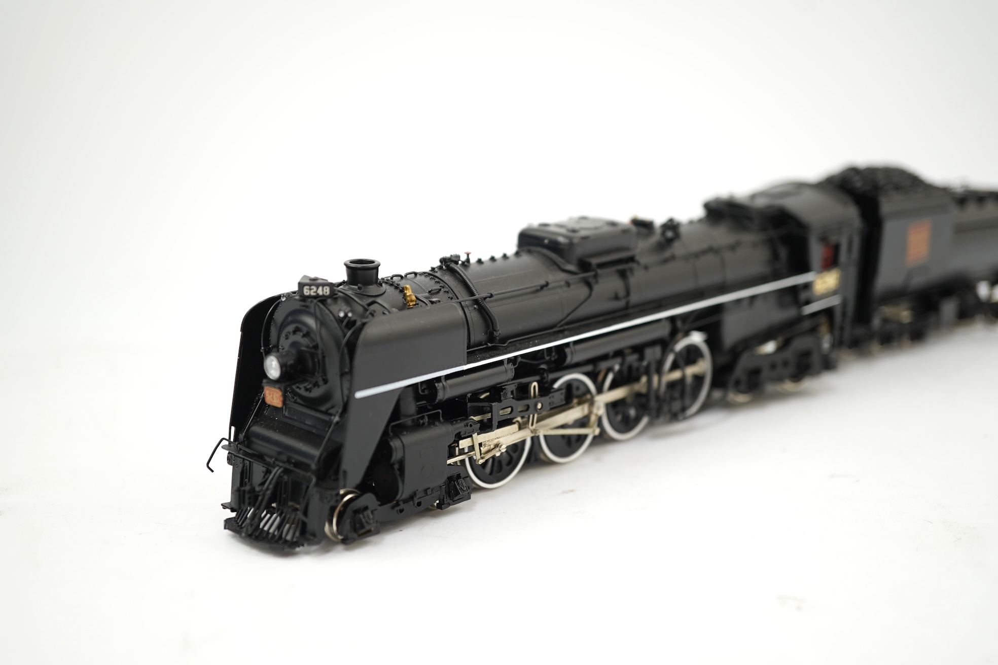 A boxed HO gauge VH Scale Models model of Canadian National Railways U-2-H, 6248, 4-8-4 locomotive with bogie tender, powered for two rail operation.
